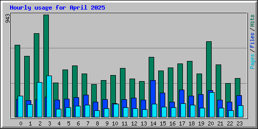Hourly usage for April 2025